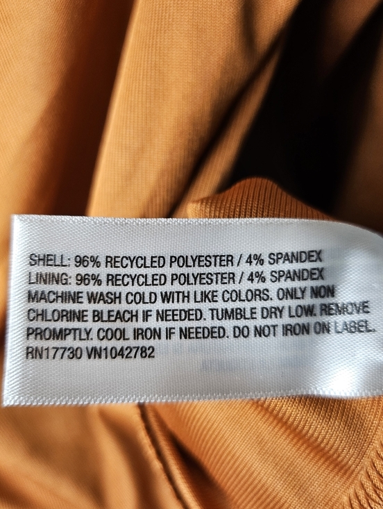 A New Day Ruched Bodysuit Size Large Burnt Orange Deep V Neck Long Sleeve Office - Picture 7 of 9